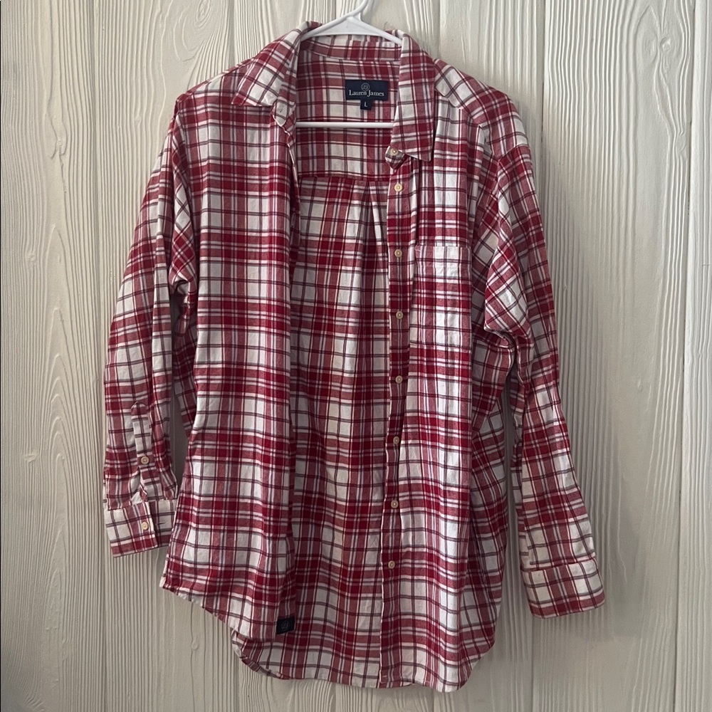 Sonoma Red and White Plaid Shirt